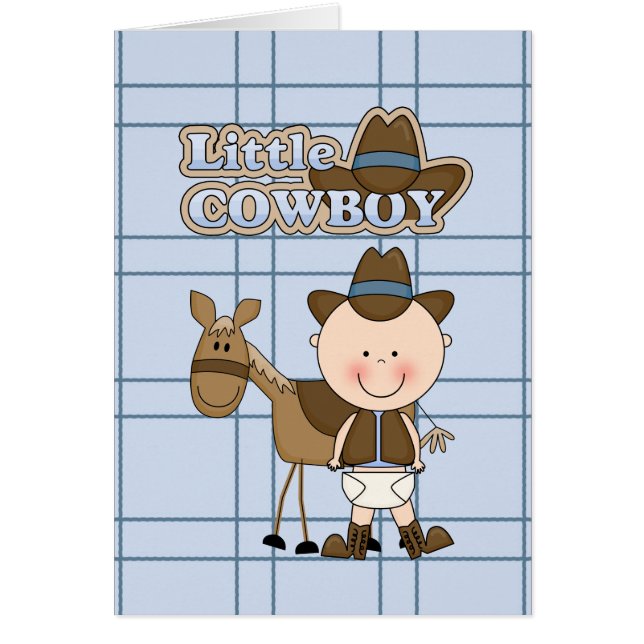 Lite Cowboykort BabyShower, nyfödd bebis som är Hälsningskort (Framsidan)