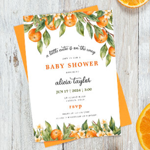 Lite Cutie är på väg mot Orange Baby Shower Inbjudningar