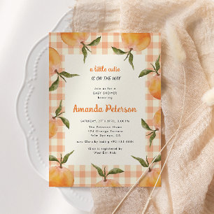 Lite Cutie är på väg mot Orange Baby Shower Inbjudningar