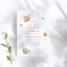 Lite Cutie är på väg mot Orange Baby Shower Inbjudningar