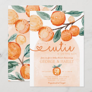 Lite Cutie är på väg mot Orange Baby Shower Inbjudningar