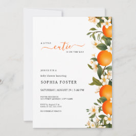 Lite Cutie är på väg mot Orange Baby Shower Inbjudningar