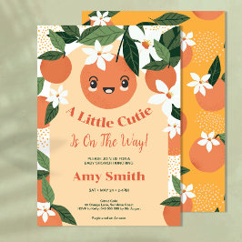 Lite Cutie Citrus Orange Baby Shower Inbjudningar