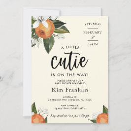 Lite Cutie Clementine Orange BABY SHOWER Invi Inbjudningar