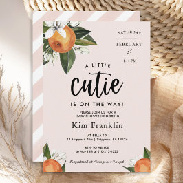 Lite Cutie Clementine Orange Girl BABY SHOWER Inbjudningar
