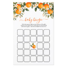 Lite Cutie Orange Baby Shower bingo-spel