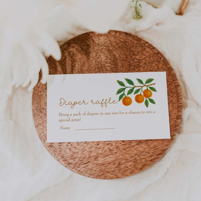 Lite cutie Orange Baby Shower Raffle Tilläggskort (Skapare uppladdad)