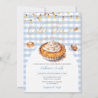 Lite Cutie Paj är på väg som Baby Shower Blue Inbjudningar