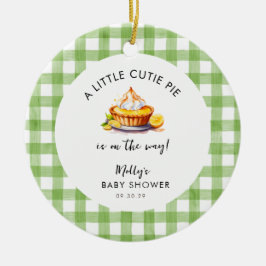 Lite Cutie Paj Gingham Baby Shower Keepsaké Julgransprydnad Keramik