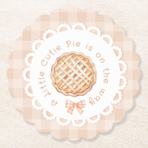 Lite cutie Paj gingham Bow babydusch Underlägg Papper