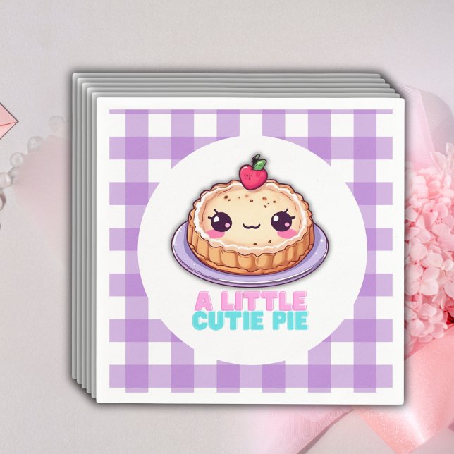 Lite Cutie Paj Kawaii Lila Play Baby Shower Pappersservett (Skapare uppladdad)
