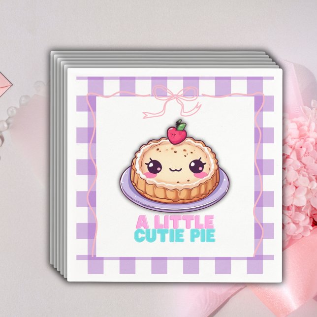 Lite Cutie Paj Kawaii Lila Play Baby Shower Pappersservett (Skapare uppladdad)