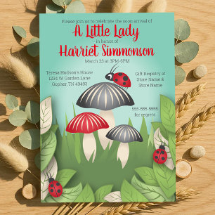 Lite Dam och svamp Whimsique Baby Shower Inbjudningar