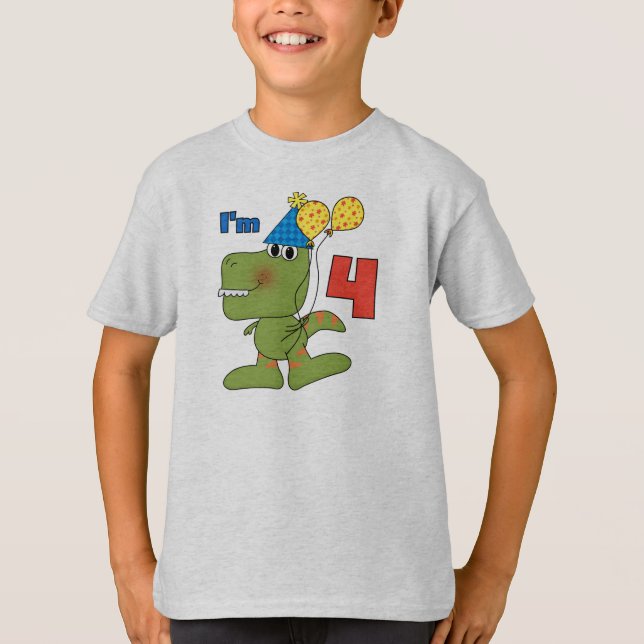 Lite Dino 4e födelsedagenTshirts och gåvor Tee (Framsida)