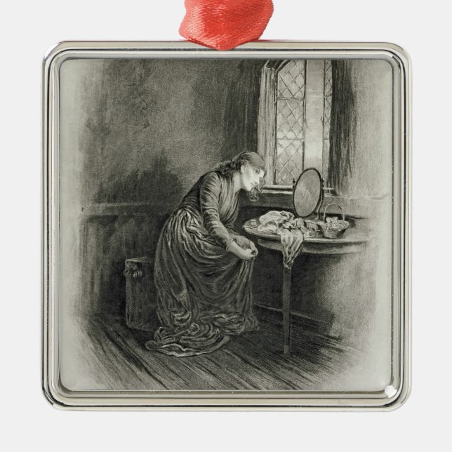 Lite Dorrit, från 'Charles Dickens: En skvallerabo Julgransprydnad Metall (Framsidan)