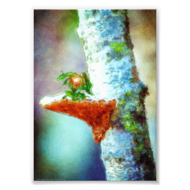 Lite dragon Sleeps Fototryck (Framsidan)