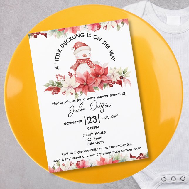 Lite Duckling är på Way Winter-julen Inbjudningar (christmas little duckling)