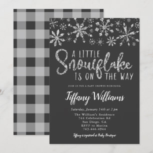 Lite en baby shower för Snowflakesilverglitter Inbjudningar