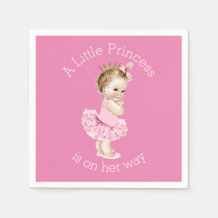 Lite en baby showerrosa för Princess Ballerina Pappersservett