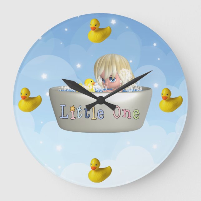 Lite en bath Wall Clock Stor Klocka (Framsida)