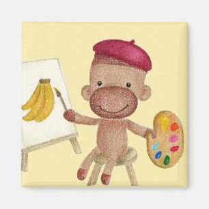 Lite en konstnär Socky sock monkeymagneten Magnet