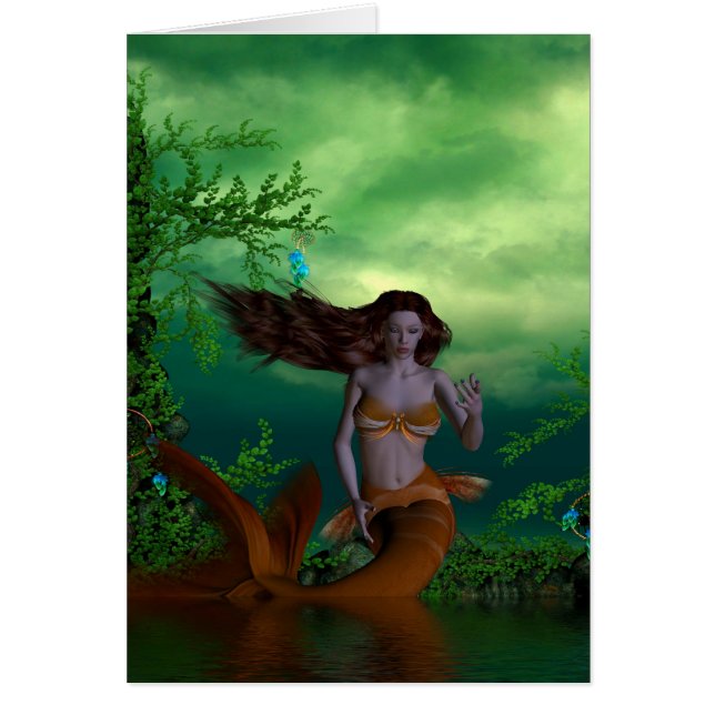 Lite en sjöjungfru hälsningskort (Framsidan)