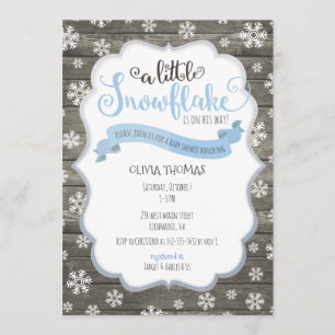 Lite en Snowflakebaby showerinbjudan Inbjudningar