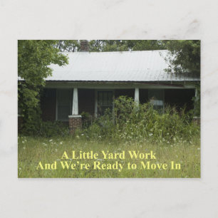 Lite ett gårdarbete - rolig adressändring meddelande vykort