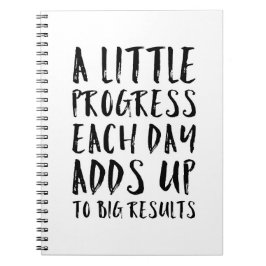 Lite ett Motivational citationstecken för framsteg Anteckningsbok Med Spiral