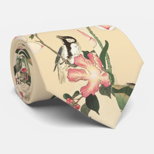 LITE FÅGLAR MED ROSA ROS OCH LOTUSFLÖDEN SLIPS