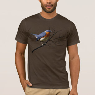 Lite färgade fågelblått, mörk t-skjortor tee shirt