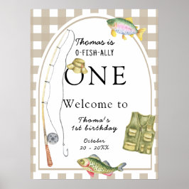 Lite fiskares Födelsedagsfest välkommen Poster