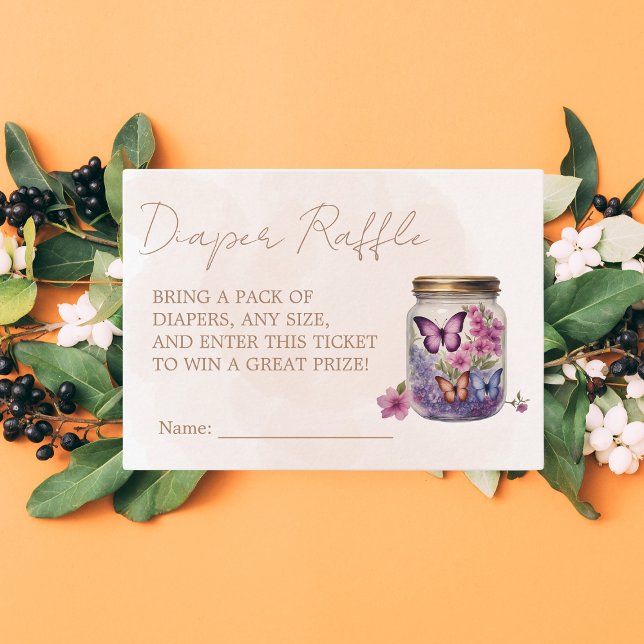 Lite fjäril i en burk Blommigt Baby Shower Tilläggskort (Skapare uppladdad)