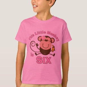 Lite flicka för apa6efödelsedag t-shirt