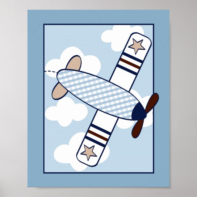 Lite flygplans väggkonst för barnkammare (Framsidan)