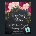 Lite för att behandla dina dansfötter poster<br><div class="desc">En arrangemang blommigt för elegant ställs in mot en bakgrund för en ritbordseffekt. Ett snyggt sätt att peka dina gäster på flip flop basket! Anpassa med din egen namn och datum om det behövs. Matchande tecken och papper i min butikssamling. Vissa bilder som används med tillstånd från TwigsAndTwineArt.com</div>