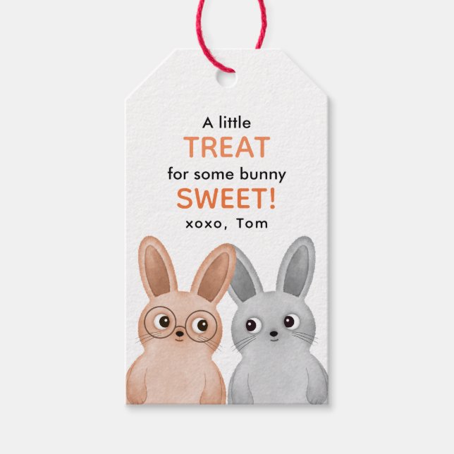 Lite för att behandla lite söta kaniner. presentetikett (Framsidan)