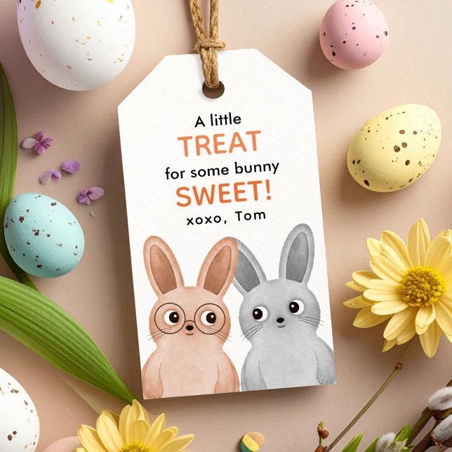 Lite för att behandla lite söta kaniner. presentetikett (Skapare uppladdad)