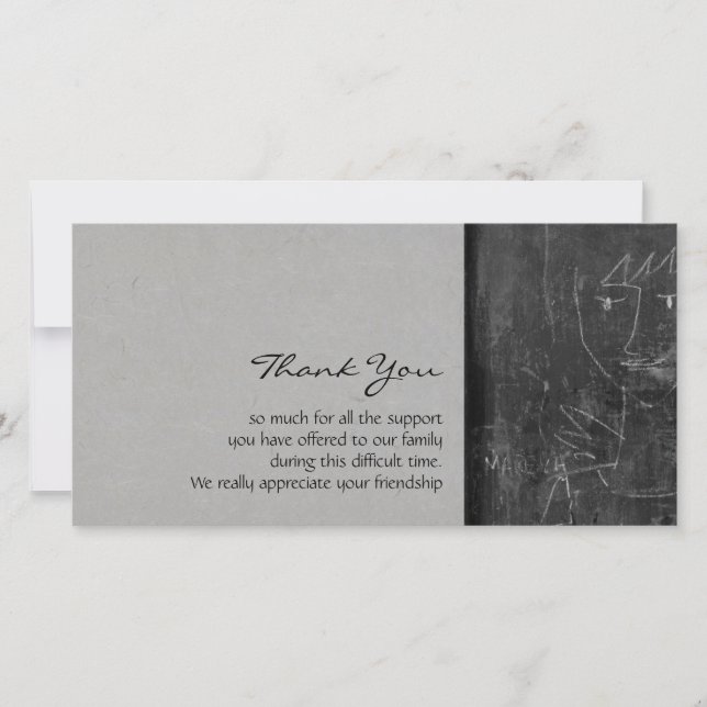 Lite för barnteckning för ängel 1 tack för sympati kort (Framsida)