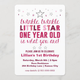 Lite första födelsedag för stjärnaflickor inbjudningar