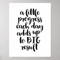 Lite framsteg varje dag, svart motivation