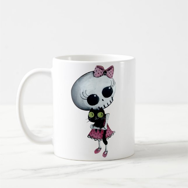 Lite Fröcken död - Halloween skönhet Kaffemugg (Vänster)
