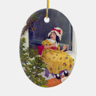 Lite Fröcken Muffet barnkammarerim Julgransprydnad Keramik