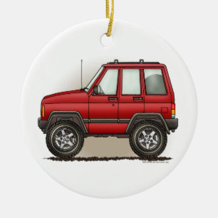 Lite fyra rullar SUV-bilprydnaden Julgransprydnad Keramik