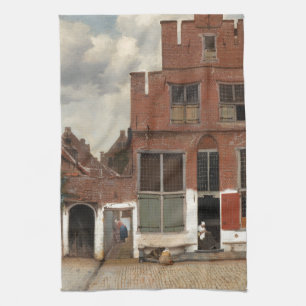 Lite gatan av Johannes Vermeer Kökshandduk