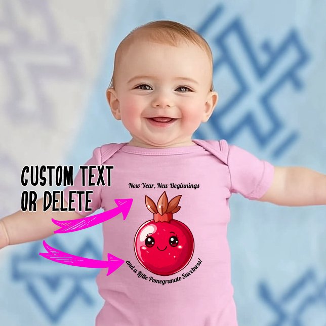 Lite granatsöthet med anpassningsbar t shirt (A Little Pomegranate Sweetness with custom text Baby Bodysuit)