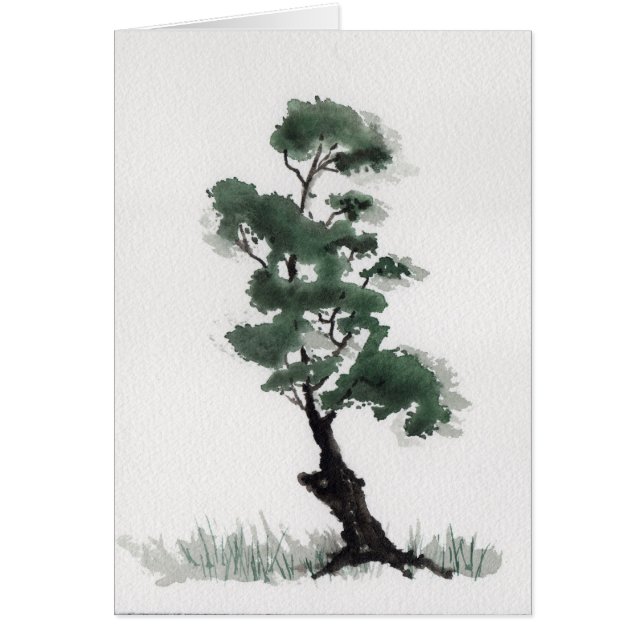 Lite granträd hälsningskort (Framsidan)