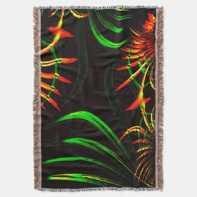 Lite gräs lämnar, eld färg i "blomblad" filt (Framsidan Vertikal)