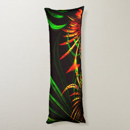 Lite gräs lämnar, eld färg i "blomblad" kroppskudde