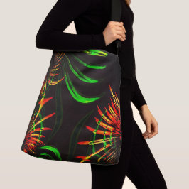 Lite gräs lämnar och bär på "brandblommor"? axelväska